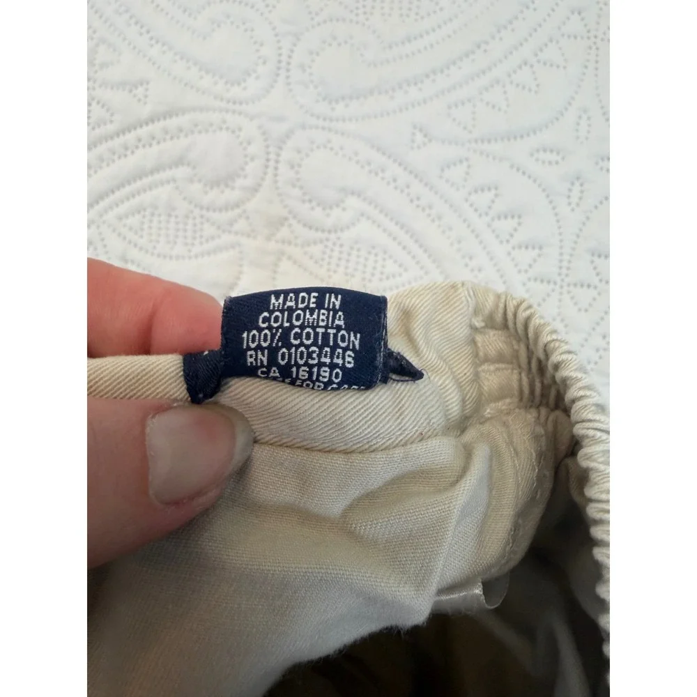 Ralph Lauren Baby Girls Tan Cotton Twill Skort with Navy Pony 12-18M
